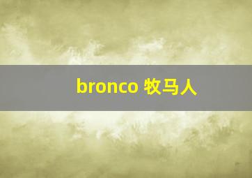 bronco 牧马人